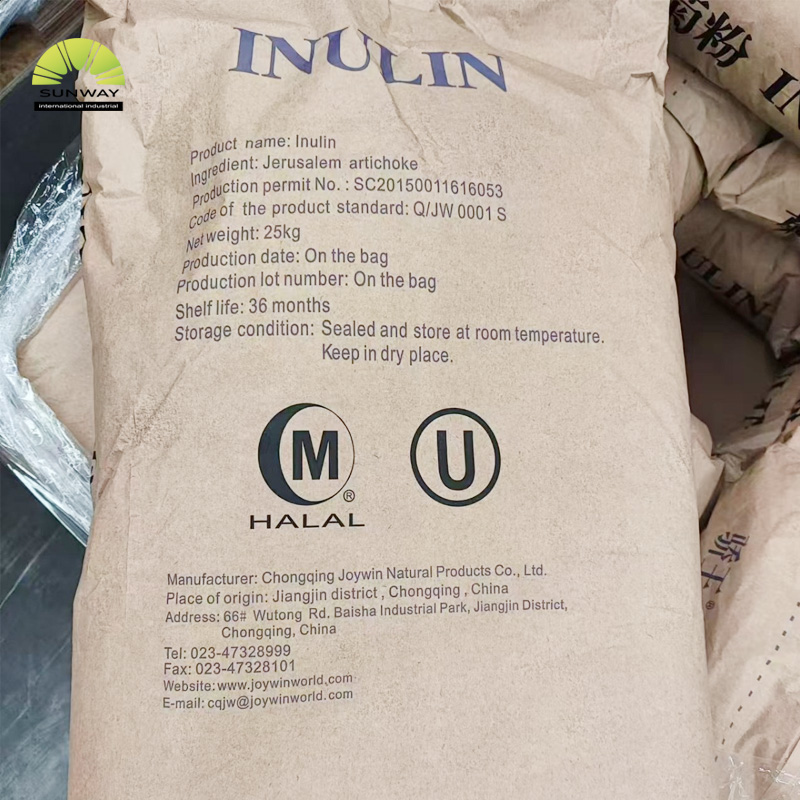 SUNWAY Bulk Natural Sweetener Wholesale Manufacturers Powder Inulin Chicory Root Inulin Price