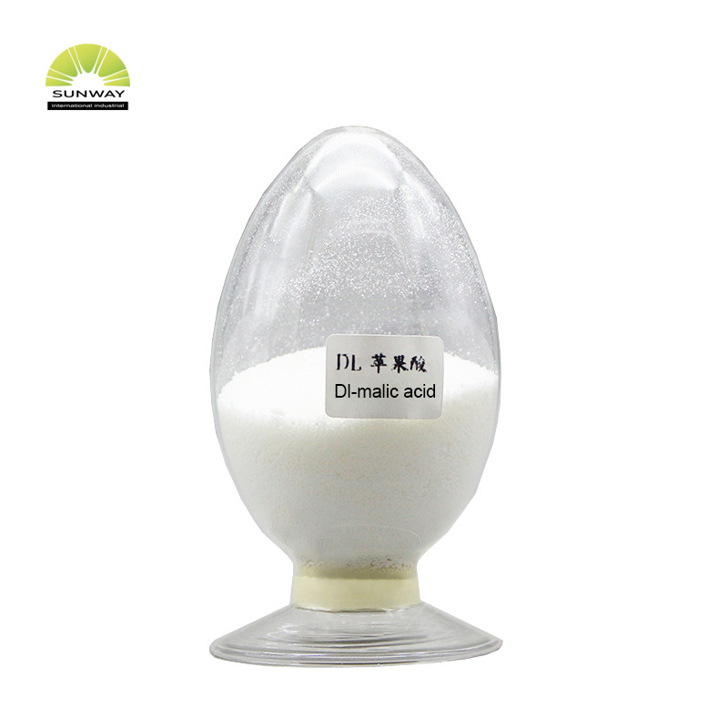 SUNWAY Factory Price Free Sample Food Grade Malic Acid CAS 636-61-3 C4H6O5 White Crystal 