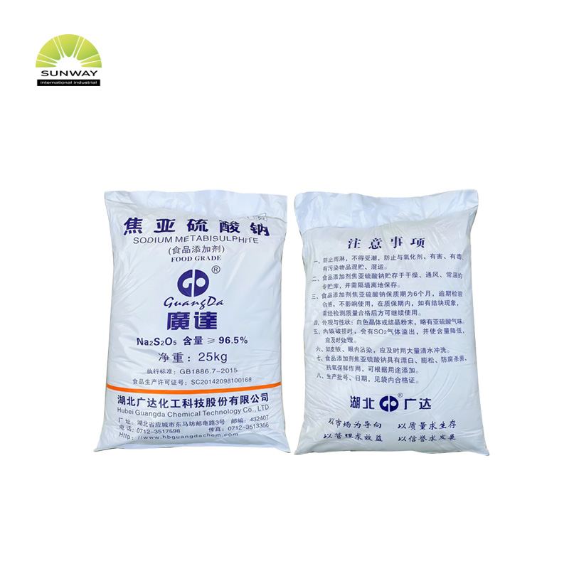 SUNWAY Wholesale Price Food Additives Preservatives White Powder Sodium Metabisulfite Na2S2O5