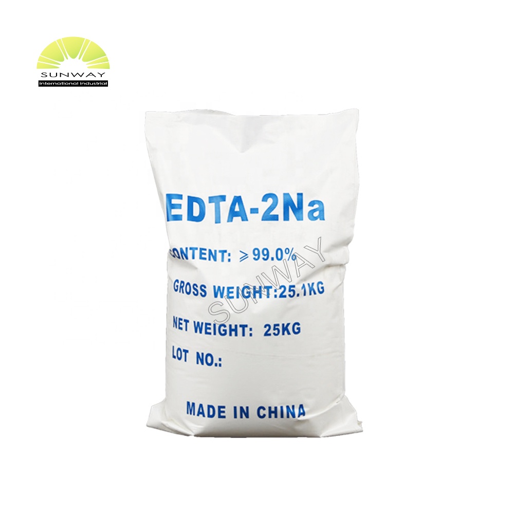 SUNWAY disodium edta solubility 99% min edta 2 na/edta 2na industrial grade food grade for sale CAS NO. 15708-41-5