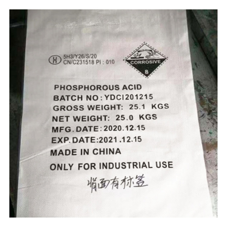 Phosphorous acid concentrated peroxy uses in agriculture in water aqueous