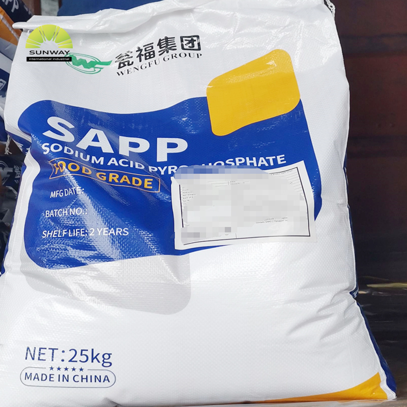 SUNWAY Hot Sale Food Additives SAPP 95% Sodium Acid Pyrophosphate SAPP Powder 25kg Bag