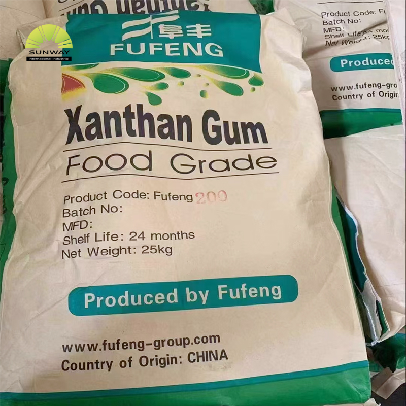 SUNWAY Low Price Food Grade Xanthan Gum 80 Mesh And 200 Mesh Powder E330 Gum Xanthan