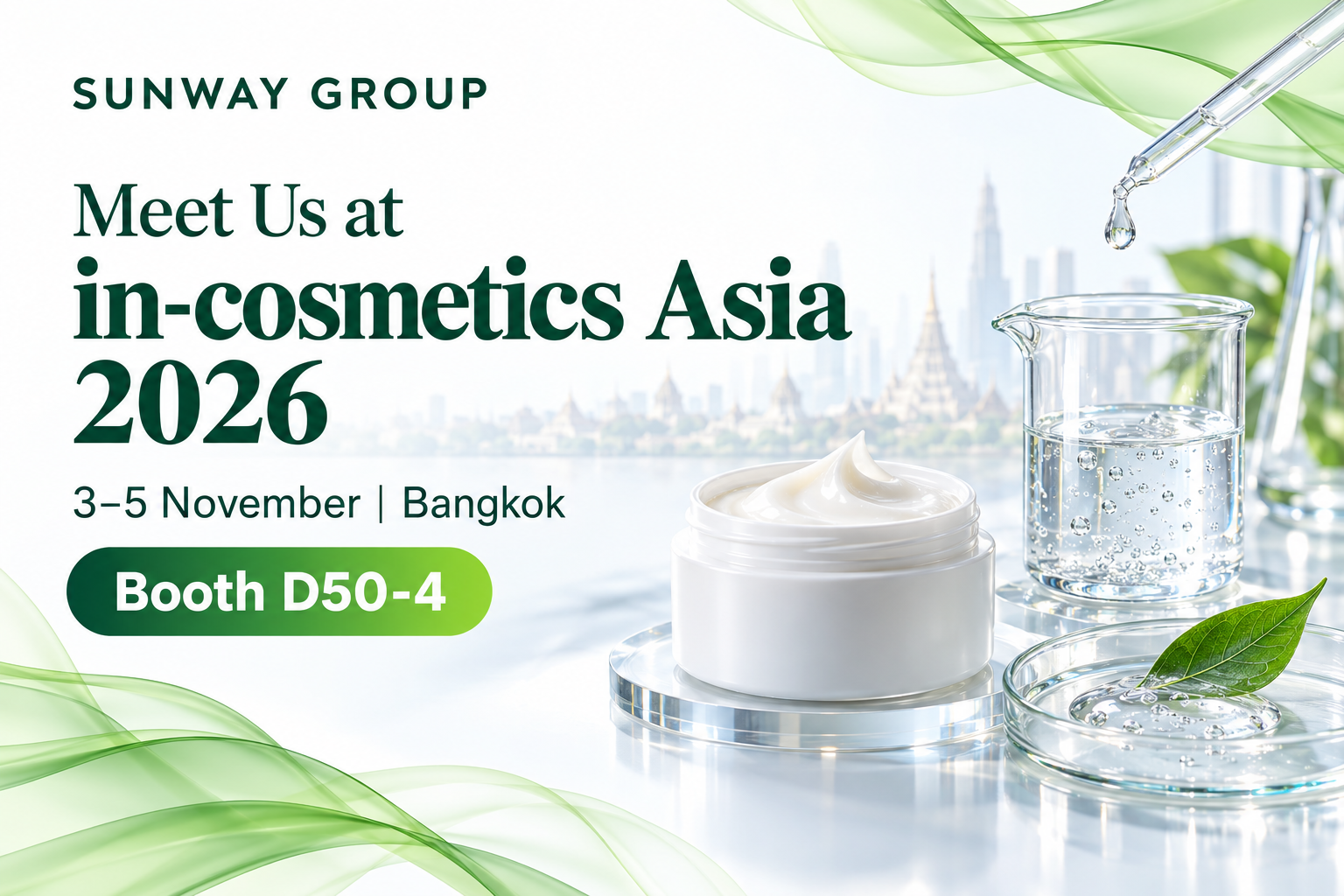Meet SUNWAY at in-cosmetics Asia 2026 — Booth D50-4